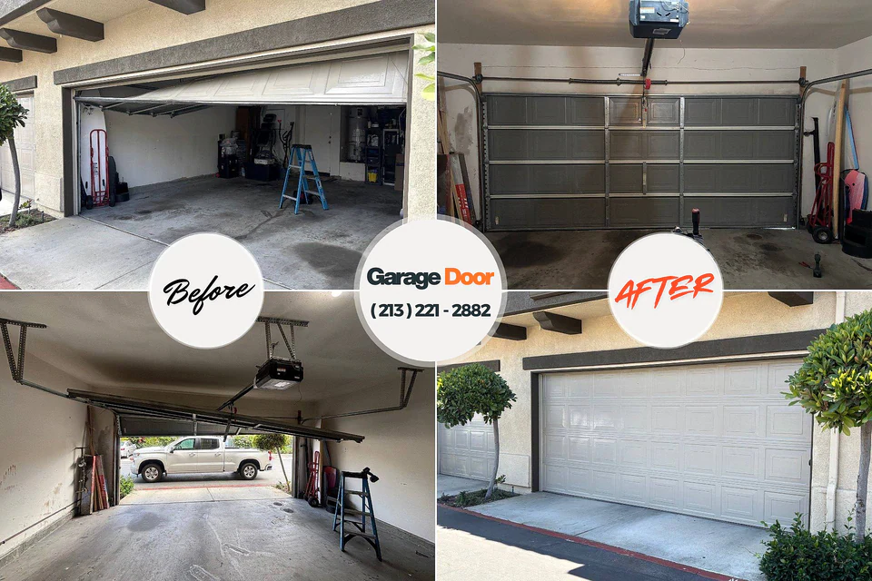 Before and after: garage door repair Meadow Lakes, AK